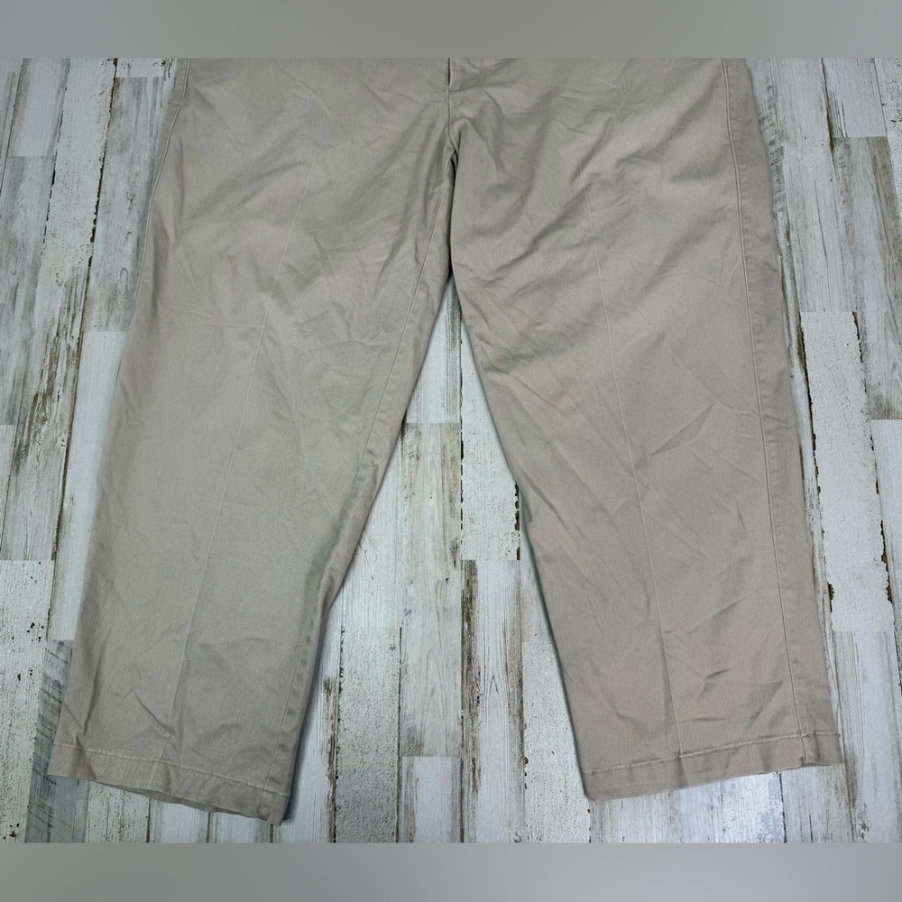 Oak Hill Dress Pants Mens 44x28 Tan Khaki Pleated Chinos Trousers Casual Work - Picture 4 of 11